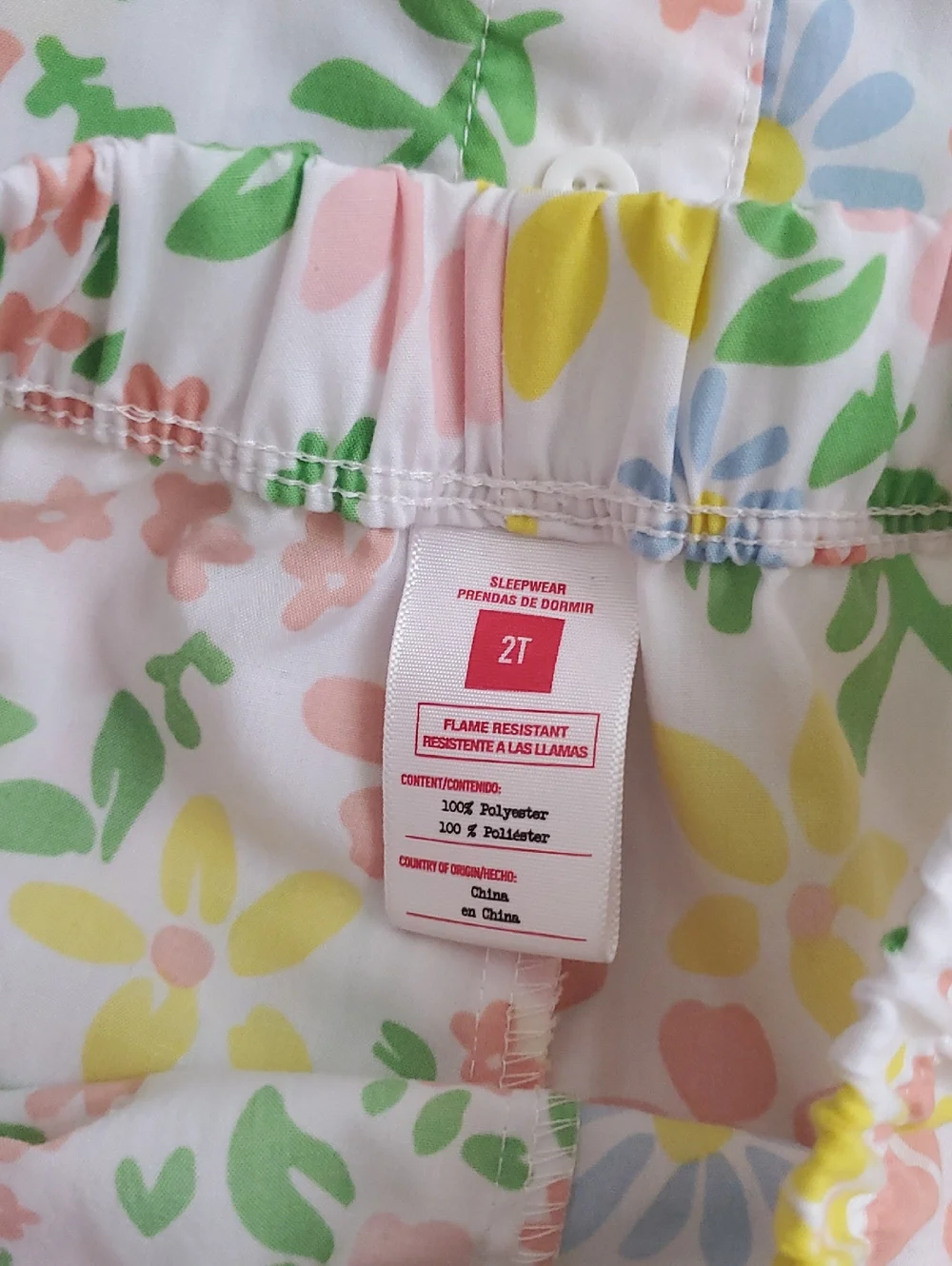 Toddler Girls Floral Ruffle Pajamas 2 Piece Set Sz2